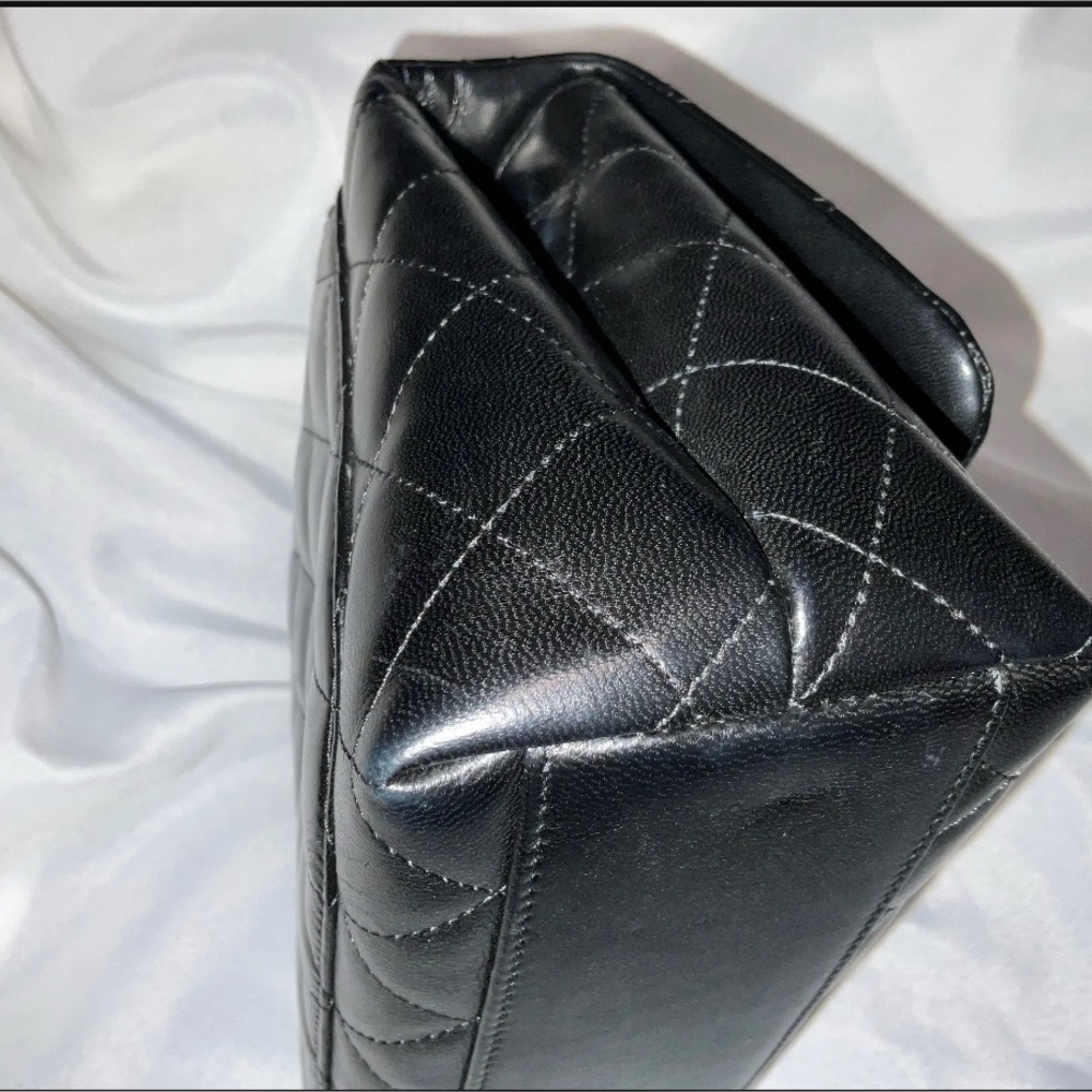 Excellent Chanel Kelly Top Handle Black Silver Hardware Medium 10” - Picture 4 of 8